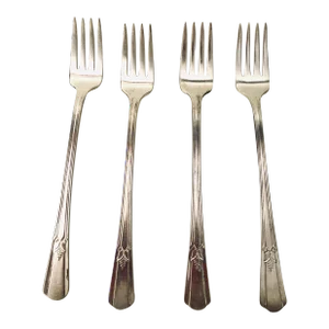 Vintage Rogers Silverplate Art Deco Dinner Forks- Set of 4