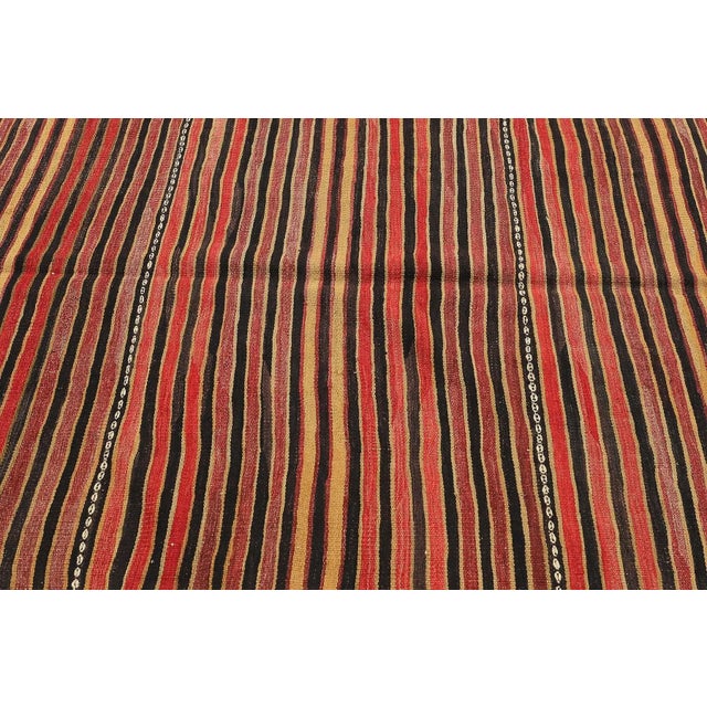 Mid 20th Century Vintage Striped Kilim Rug For Sale - Image 4 of 7