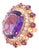 Bochic "Orient" Vintage Amethyst & Multi Gem Cocktail Ring Set 18K Gold & Silver For Sale