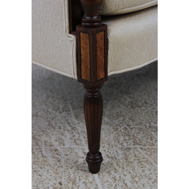 Hickory Chair Furniture Company Hickory Chair Co. Sheraton Style Upholstered Sofa For Sale - Image 4 of 14