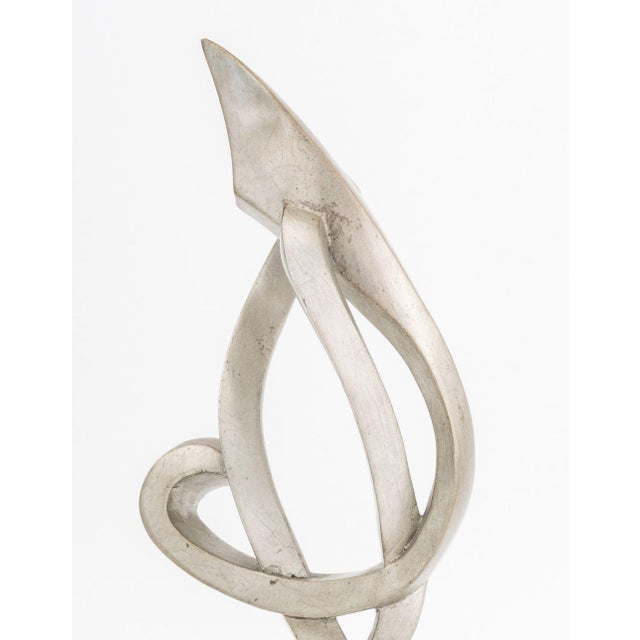 Contemporary Modernist Silvered Abstract Freeform Sculpture For Sale - Image 3 of 10