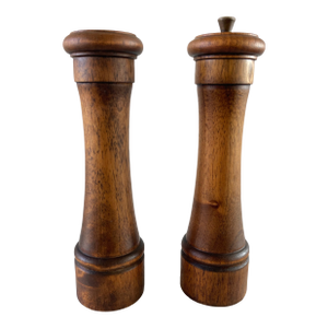 Mid 20th Century Rustic Italian Hardwood Salt Shaker & Pepper Mill