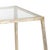 Side table with antique silver leaf on iron and a clear tempered glass top with beveled edges, designed by Jamie Merida.