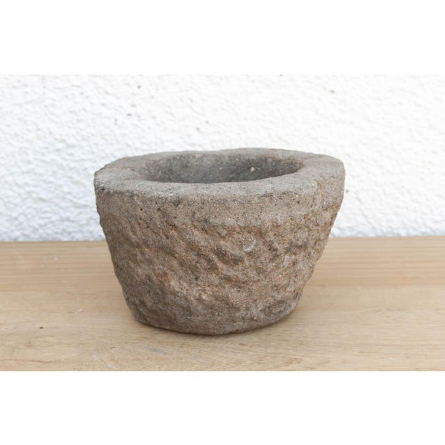 Primitive Stone Mortar Bowl For Sale In Los Angeles - Image 6 of 7