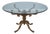 Hollywood Regency Brass & Round Glass Pedestal 54 Inch Dining Table For Sale