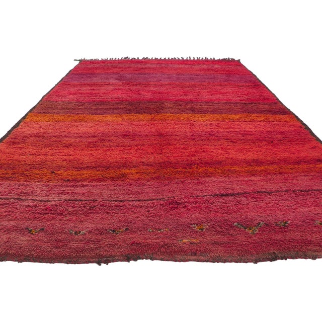 Moroccan Late 20th Century Vintage Red Moroccan Rug, 06'07 X 10'07 For Sale - Image 3 of 10