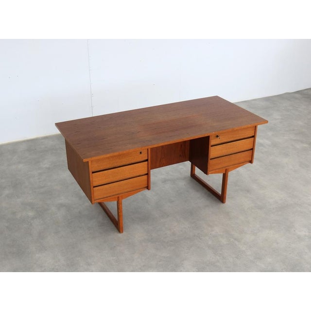 Brown Vintage Danish Desk in Teak, 1960s For Sale - Image 8 of 9