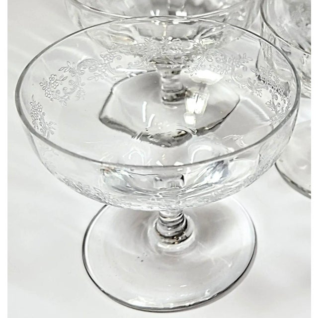 Lacy Victorian Champagne Coupes- Set of 6 For Sale - Image 9 of 10