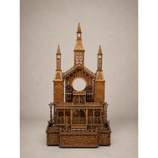 Large Architectural Fretwork Clock Case, 1890s For Sale - Image 3 of 12