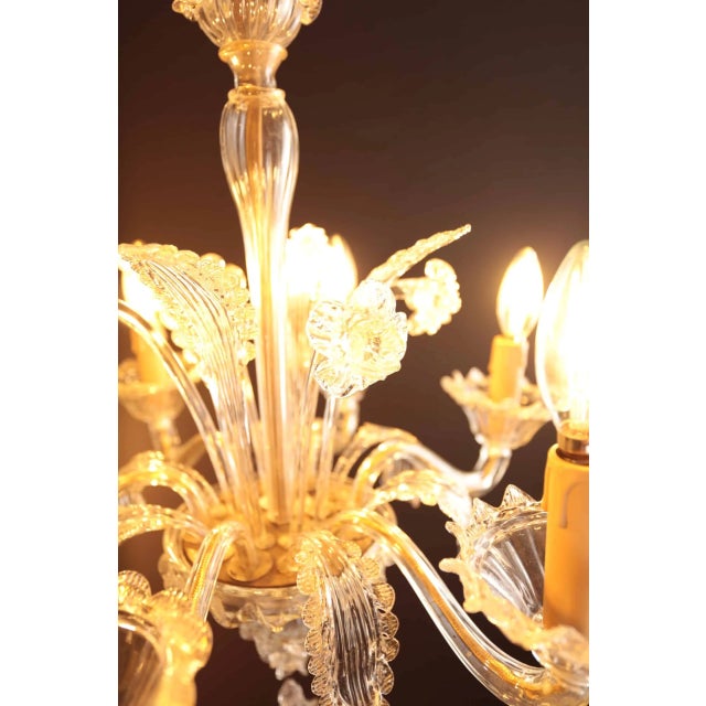 Small Venetian Murano Glass Chandelier For Sale - Image 4 of 8