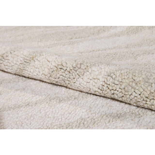 2010s Ivory Modern Moroccan Style Geometric Wool Rug For Sale - Image 5 of 12