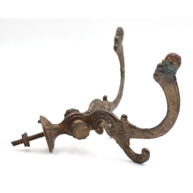 Early 20th Century Cast Iron Antique Beaded Victorian Hall Tree Hook For Sale - Image 5 of 6