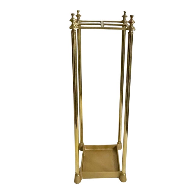 Mid 20th Century Vintage Traditional English Country House Style Brass Umbrella or Stick Stand For Sale - Image 5 of 16