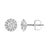 Contemporary 14K White Gold 3/4 Cttw Lab-Grown Diamond Floating Halo Stud Earring (F-G Color, VS1-VS2 Clarity) For Sale - Image 3 of 5