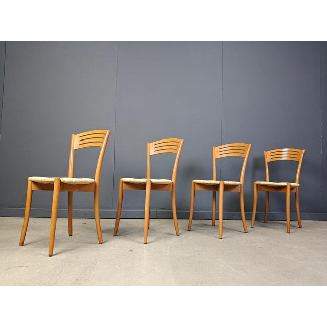 Vintage Italian Bistro and Papercord Dining Chairs, 1980s, Set of 4 For Sale - Image 4 of 13
