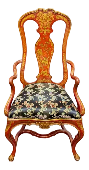 19th Century English Queen Anne Chinoiserie Armchair