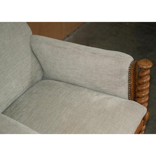 Antique Scottish Victorian Barley Twist Library Lounge Chair For Sale - Image 10 of 18