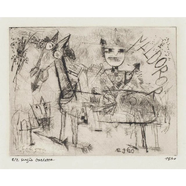 Homage to Paul Klee - Original Etching by Sergio Barletta - 1960 1960 For Sale - Image 3 of 3