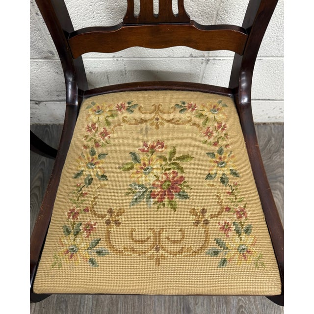 1940s Vintage Associated Factories Duncan Phyfe Regency Style Mahogany Dining Chairs For Sale - Image 5 of 14