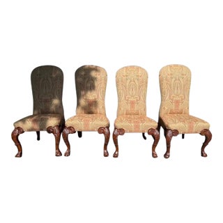 Oscar De La Renta for Century Furniture Paisley & Stripe Dining Chairs – Set of 4 For Sale