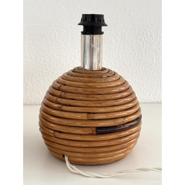 Vintage Italian Rattan Bamboo Table Lamps from Vivai Del Sud, 1970s, Set of 2 For Sale - Image 9 of 11