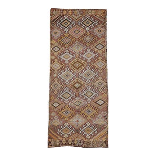 Embroidered Vintage Turkish Kars Kilim Rug For Sale