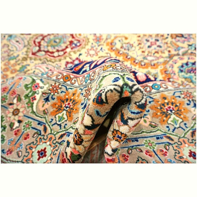 Antique Persian Tabriz 10x13 Tan, Taupe, & Gold Handmade Area Rug #1143243 For Sale - Image 10 of 10