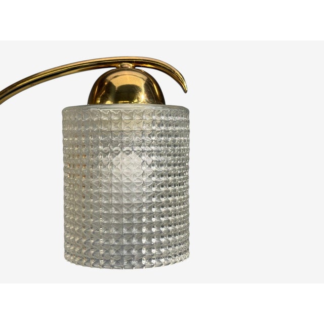 Wood 1950s Swedish Modern, Small Pendant Light, Brass, Teak, Textured Glass, Sweden For Sale - Image 7 of 12