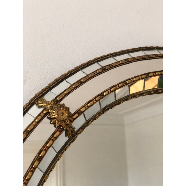 Large Vintage Venetian Brass Mirror – Gold Hollywood Regency, Spanish 1990s For Sale - Image 9 of 13