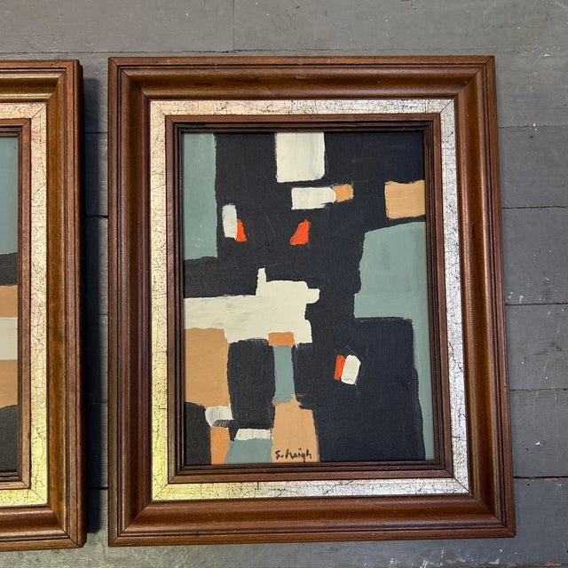 Abstract Two Contemporary Original Abstract Paintings by Stephen Heigh “County Line #1-2” - Set of Two For Sale - Image 3 of 8