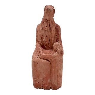 Larry Mohr Terracotta Mother and Child Figural Sculpture Signed From Artist Estate For Sale