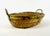 Italian Rattan and Brass Basket Bowl Centerpiece, 1960s, in Very Good conditions. Designed 1960 to 1969