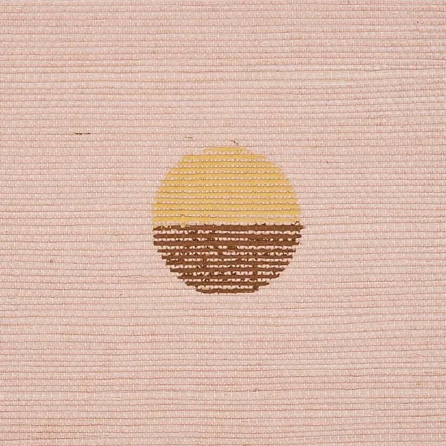 Mid-Century Modern Schumacher X Caroline Z Hurley Joshua Tree Hand Printed Sisal Wallpaper in Petal - 8 Yards For Sale - Image 3 of 4