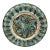 French Green Majolica Acanthus Leaves Plate, Circa 1880 For Sale