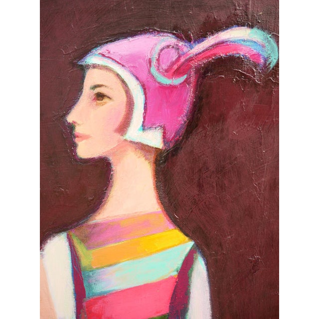 Plastic David Adickes "Dress of Many Colors with Still Life" Modern Abstract Female Portrait Painting, 2005 For Sale - Image 7 of 12