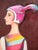 Plastic David Adickes "Dress of Many Colors with Still Life" Modern Abstract Female Portrait Painting, 2005 For Sale - Image 7 of 12