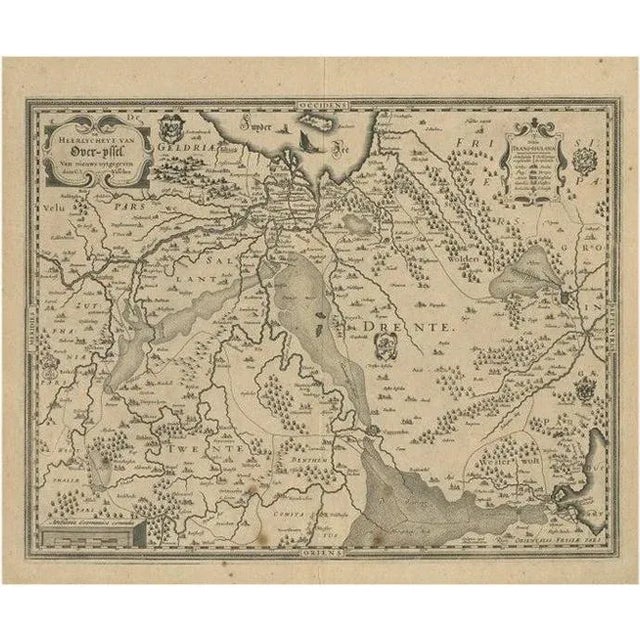 17th Century Antique Map of Overijssel by Visscher, 1632 For Sale - Image 5 of 5