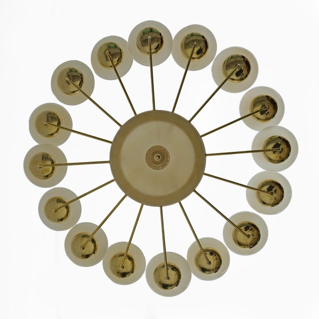 Mid-Century Modern Brass and Murano Glass Big Chandelier For Sale - Image 10 of 12