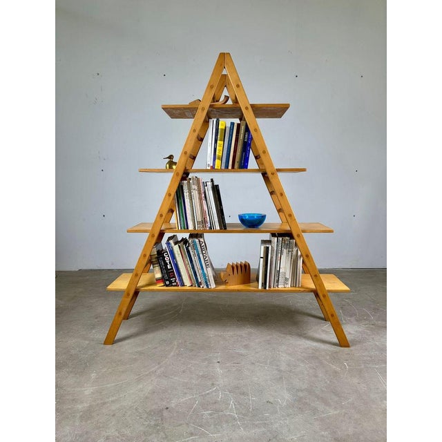 Gold Italian Postmodern Modular Wooden Bookcase by Giovannetti, 1980s For Sale - Image 8 of 12