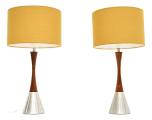 Vintage Swedish Steel Table Lamps from Bergboms, 1960s, Set of 2