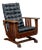 Antique Oak and Leather Rocking Chair, 1910 For Sale