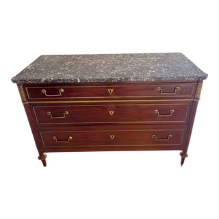 Louis XVI Mahogany Dresser With Sevres Tile Inlay For Sale