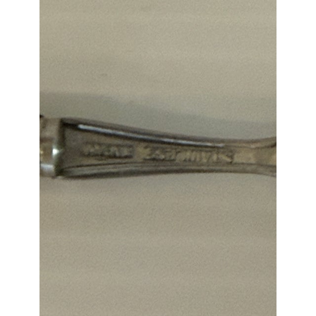 Silver Vintage Japanese Mid-Century Stainless & Wood Cocktail Forks — Set of 12 For Sale - Image 8 of 12