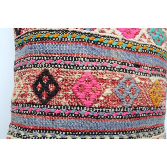 Colorful Turkish Kilim Decorative Pillow Cover - 13"x15" For Sale - Image 4 of 11