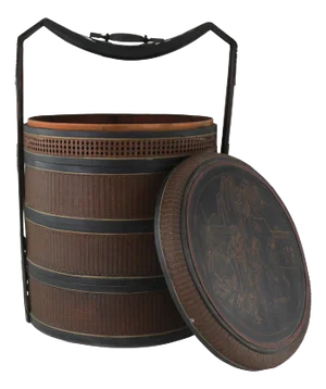 Chinese Woven Bamboo Wedding Basket – Handwoven Multi-Layered Carrier