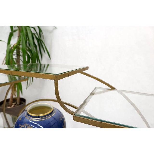 Decorative Gold Gilt Wrought Iron Glass Shelves Étagère For Sale - Image 11 of 13