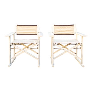 Folding Armchairs in Lacquered White Wood by Carlo Hauner for Fratelli Reguitti, 1968, Set of 2 For Sale