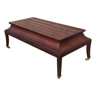 Canterbury Mahogany Designer Michael Berman Limited Brass Castered Cocktail Coffee Table For Sale