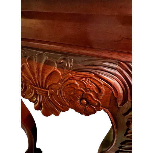 Wood Louis XV Style Carved Walnut Console For Sale - Image 7 of 10