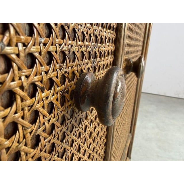 Vintage Rattan and Travertine Sideboard, 1960s For Sale - Image 10 of 13